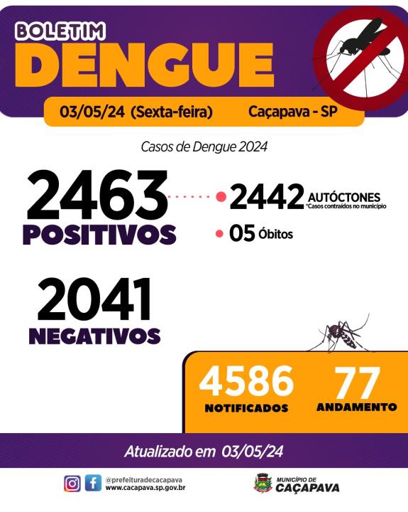 Boletim da Dengue - 3 de maio de 2024