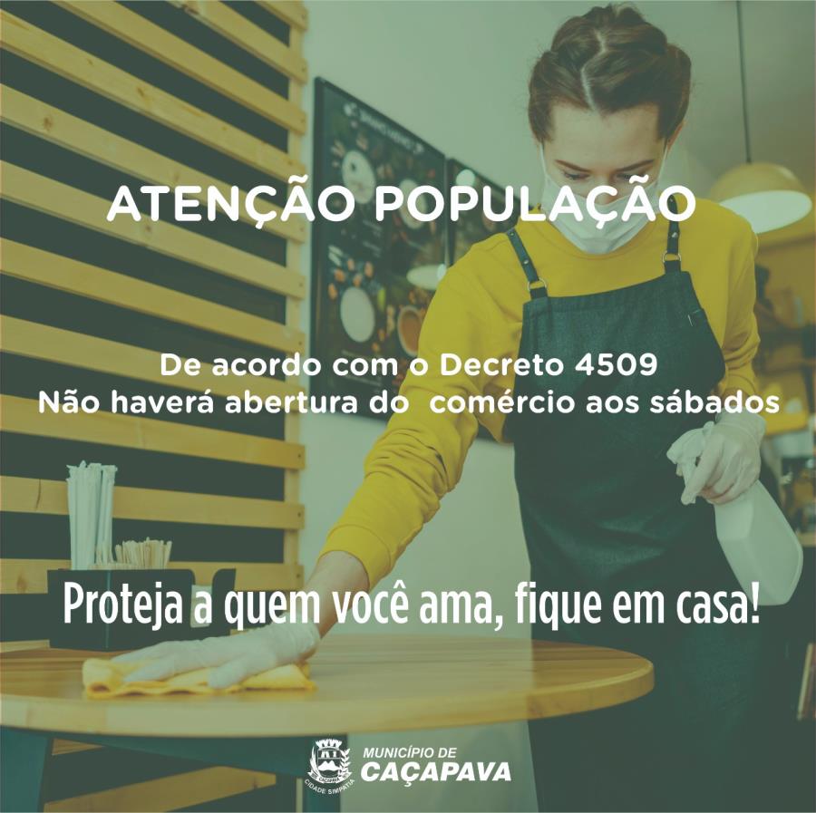 Comércio não abrirá aos sábados, somente serão permitidas as atividades essenciais