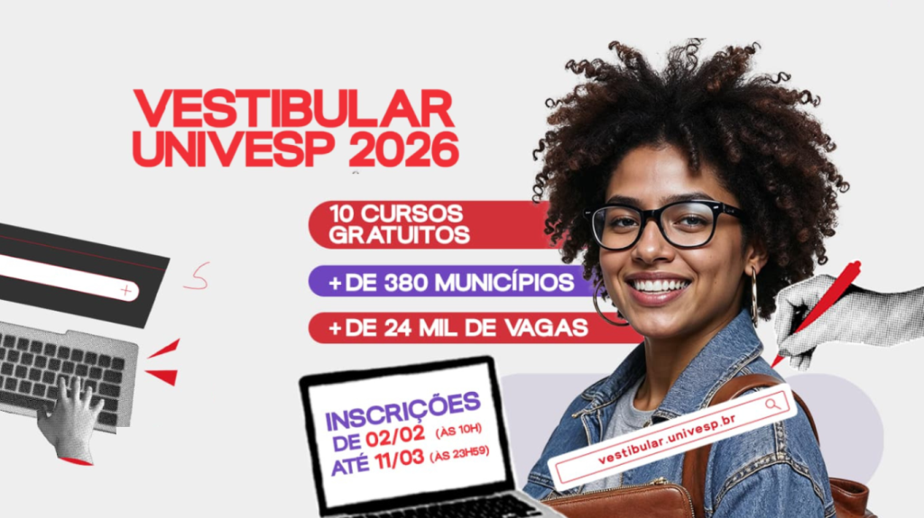 Inscrições abertas para o Vestibular UNIVESP 2026 com cursos gratuitos e EAD