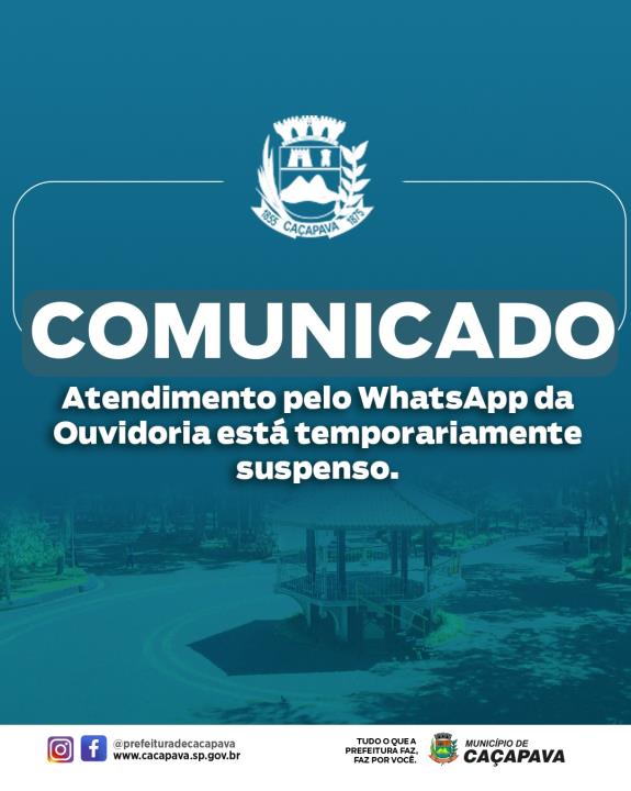 Atendimento pelo WhatsApp da Ouvidoria está temporariamente suspenso