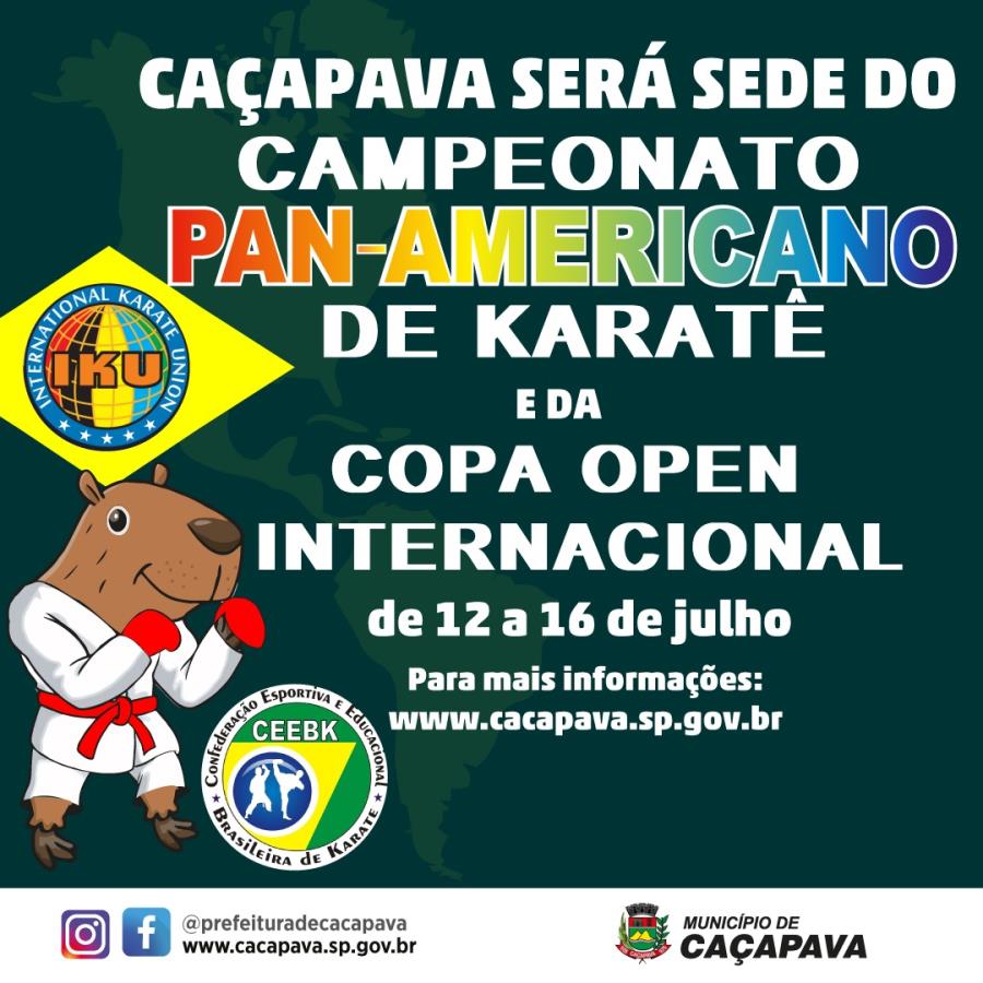 A partir de este miércoles (12), Caçapava será sede del Campeonato Panamericano de Karate, en el que participan diez países.
