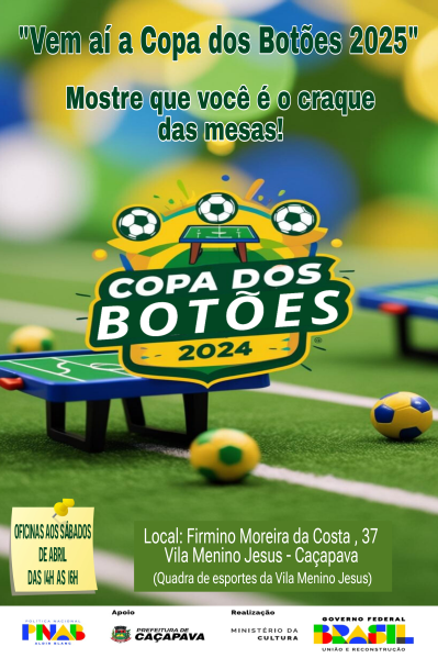 Projeto aprovado pela Política Nacional Aldir Blanc – PNAB oferece oficinas gratuitas de jogo de botão