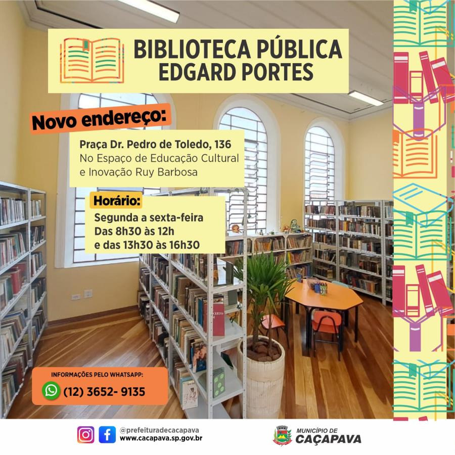Biblioteca Pública Edgard Portes passa a funcionar no Espaço de Educação Cultural e Inovação Ruy Barbosa