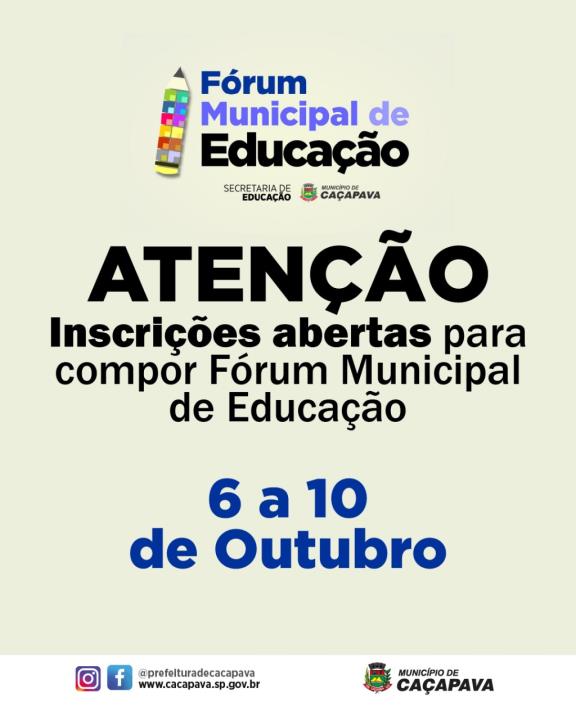 Educação faz chamamento para novos componentes do Fórum Municipal de ...