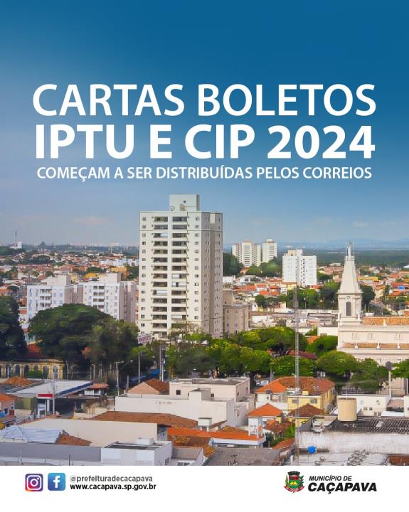 Cartas boletos do IPTU e CIP 2024 começam a ser distribuídas pelos Correios
