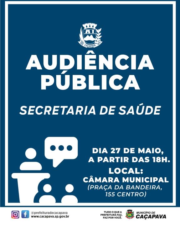Secretaria de Saúde realiza audiência pública no dia 27 de maio