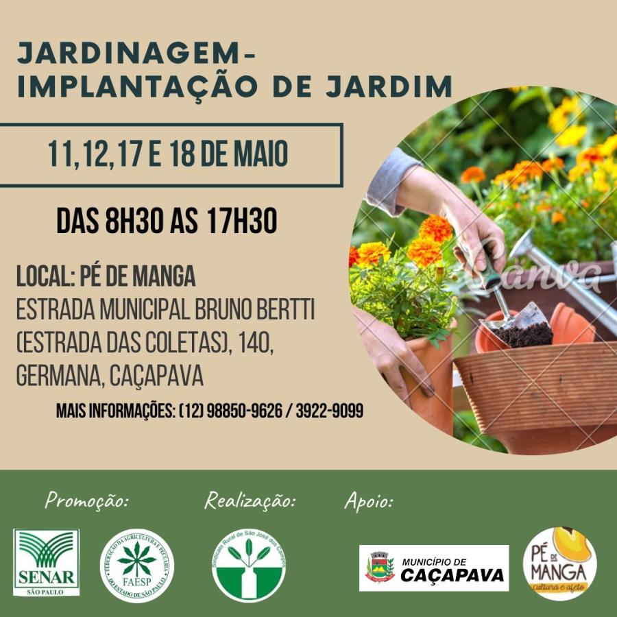 Inscrições abertas para curso gratuito de “Jardineiro – Implantação de jardins”