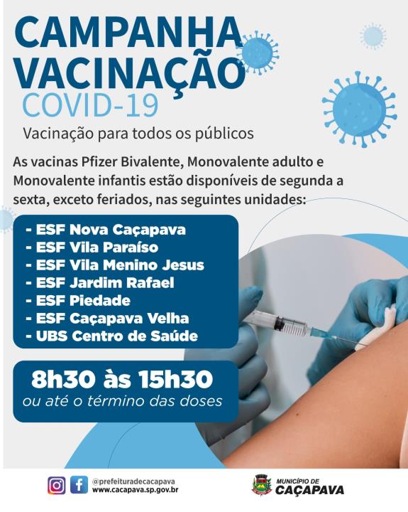 Vacinação contra COVID - 19 passa a ser rotina nas unidades de saúde de Caçapava