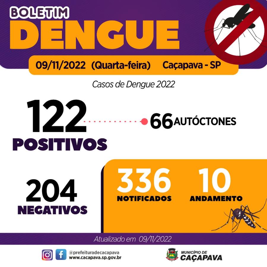 Boletim semanal Dengue - 9 de novembro de 2022