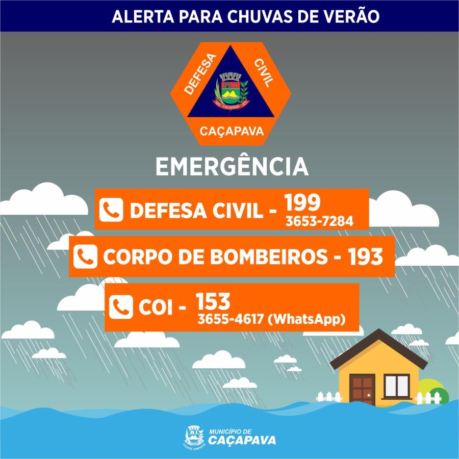 População deve acionar Defesa Civil, COI e Bombeiros em caso de emergência