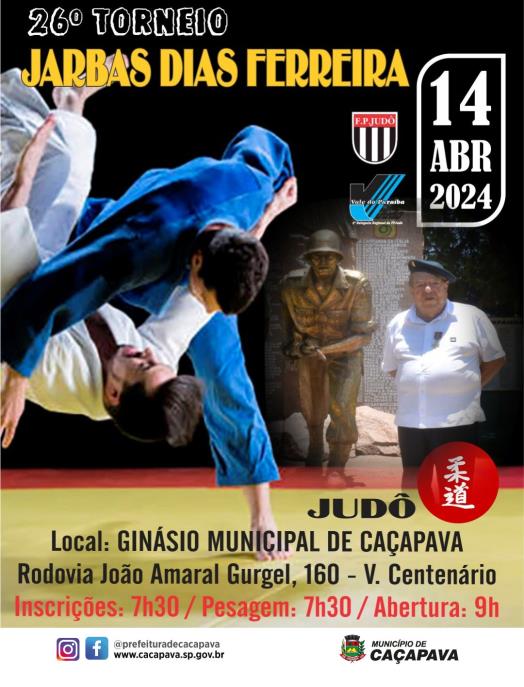 Competição regional de Judô acontece em Caçapava neste domingo (14)
