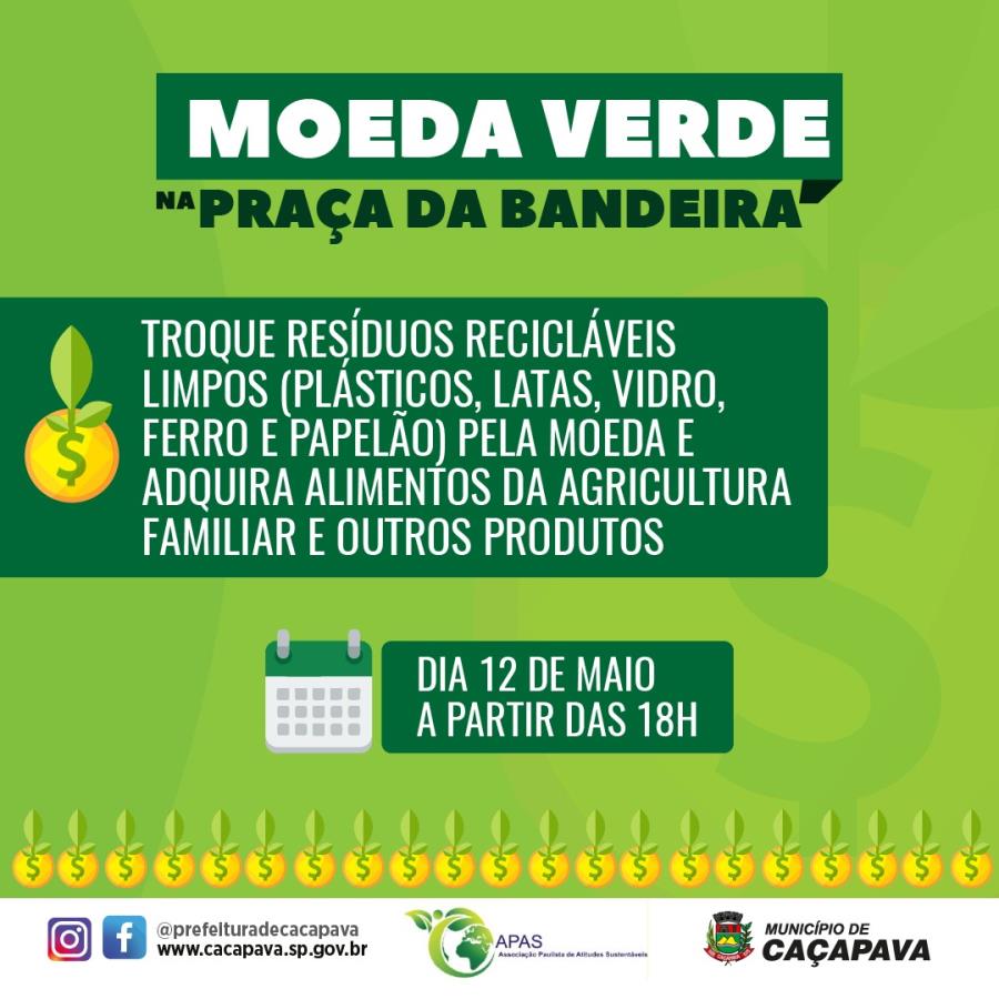 Moeda Verde será usada pela primeira vez na Praça da Bandeira durante Feira Noturna Taiada