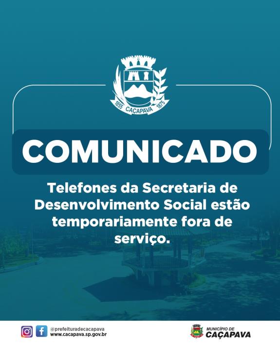 Telefone da Secretaria de Desenvolvimento Social está temporariamente indisponível