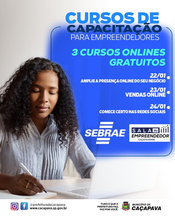 Sala do Empreendedor e Sebrae oferecem curso de capacitação para empreendedores