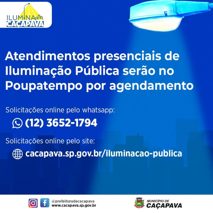 Iluminação pública terá atendimento no Poupatempo a partir do dia 15 de agosto
