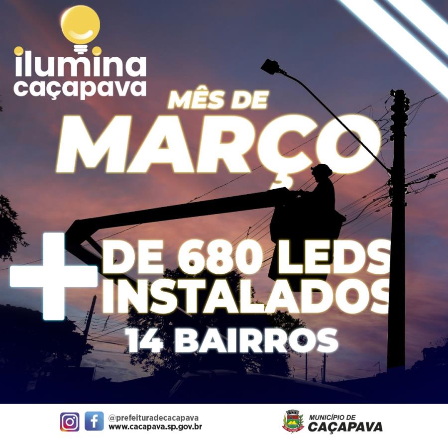 Programa Ilumina Caçapava instala mais de 680 Leds em 14 bairros da cidade