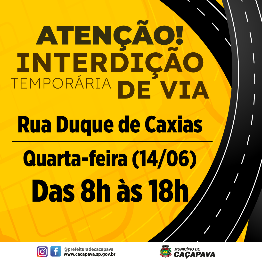 Obras de reparo na rede de esgoto da Sabesp interdita Rua Duque de Caxias na próxima quarta-feira (14)  
