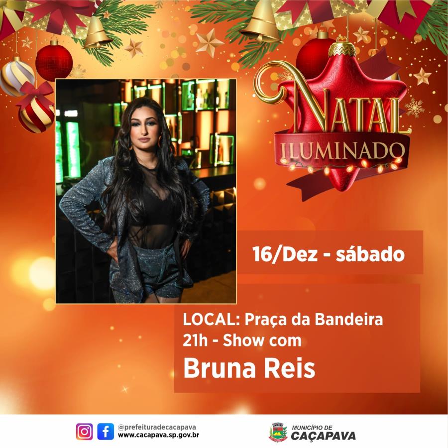 Cantora Bruna Reis faz show em Caçapava neste sábado (16)