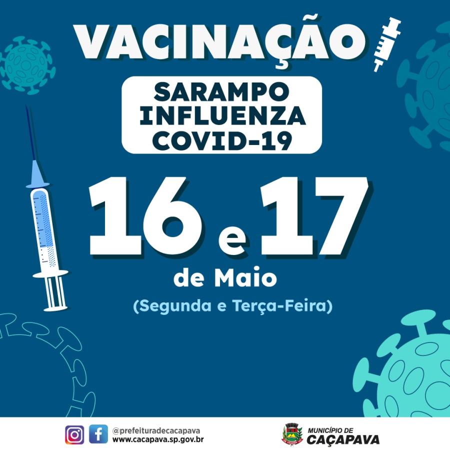 Vacinação contra a Influenza, Sarampo e Covid-19 continua na próxima semana