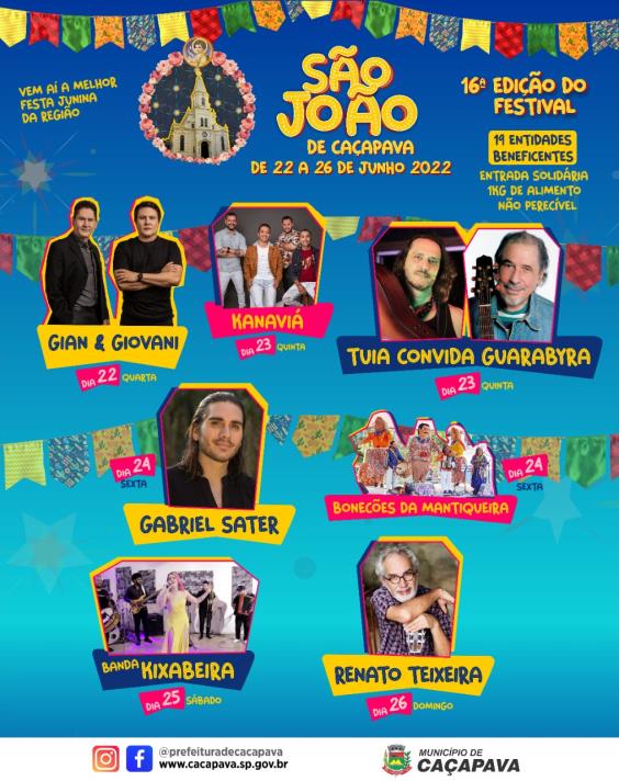 Festival São João de Caçapava volta a ser realizado de forma presencial, de 22 a 26 de junho