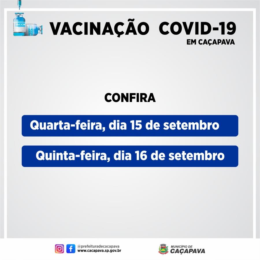 Estratégia de vacinação de quarta e quinta-feira,  15 e 16 de setembro