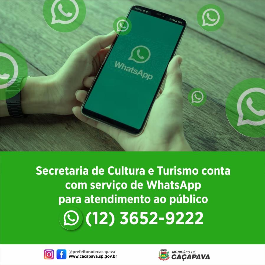 Secretaria de Cultura e Turismo passa a contar com serviço de WhatsApp para atendimento ao público