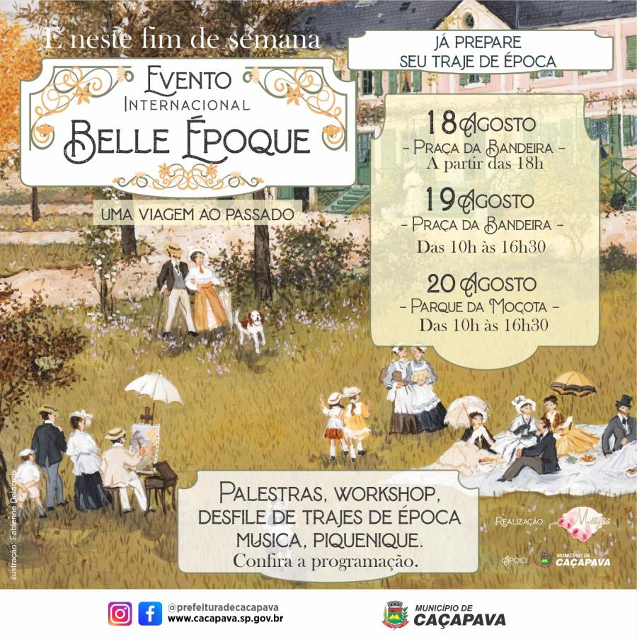 Caçapava recebe evento sobre a “Belle Époque” de 18 a 20 de agosto