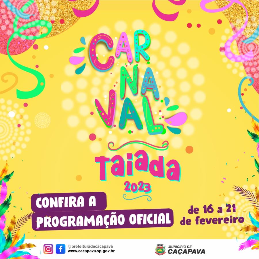 Carnaval de Caçapava tem programação de 16 a 21 de fevereiro