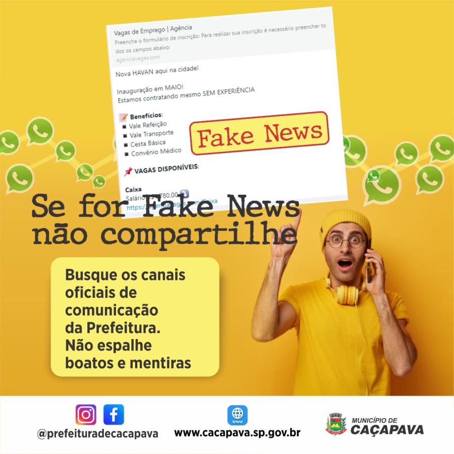 Atenção – Fake News sobre vagas para Havan