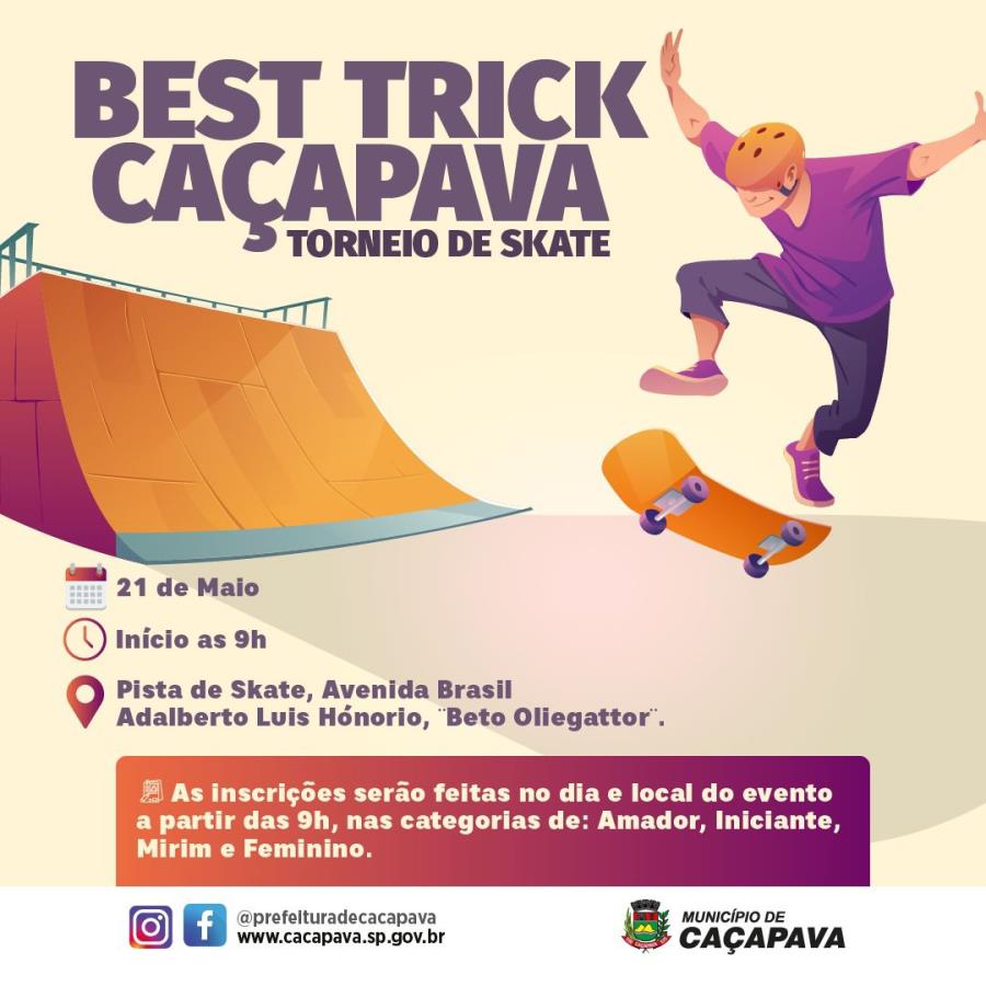 Caçapava recebe torneio de Skate neste domingo (21)