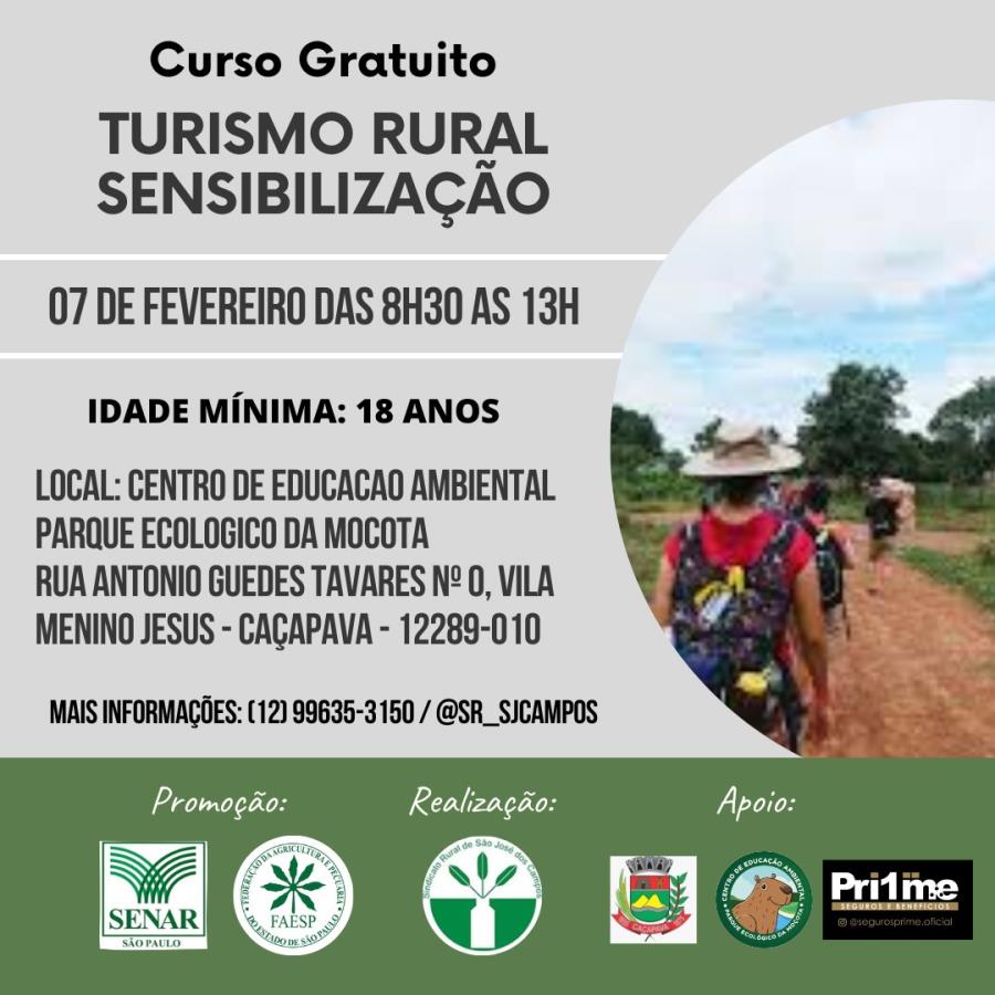 Curso sensibilização para Turismo Rural está com inscrições abertas