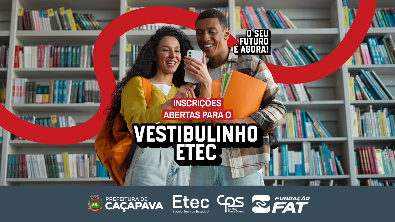 Vestibulinho da ETEC Machado de Assis abre inscrições para cursos técnicos e ensino médio com habilitação profissional em Caçapava