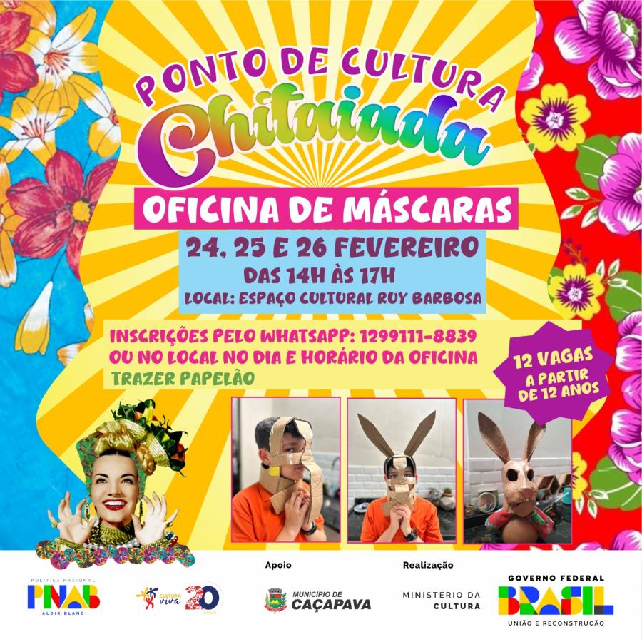 Bloco Chitaiada promove oficina gratuita de máscaras