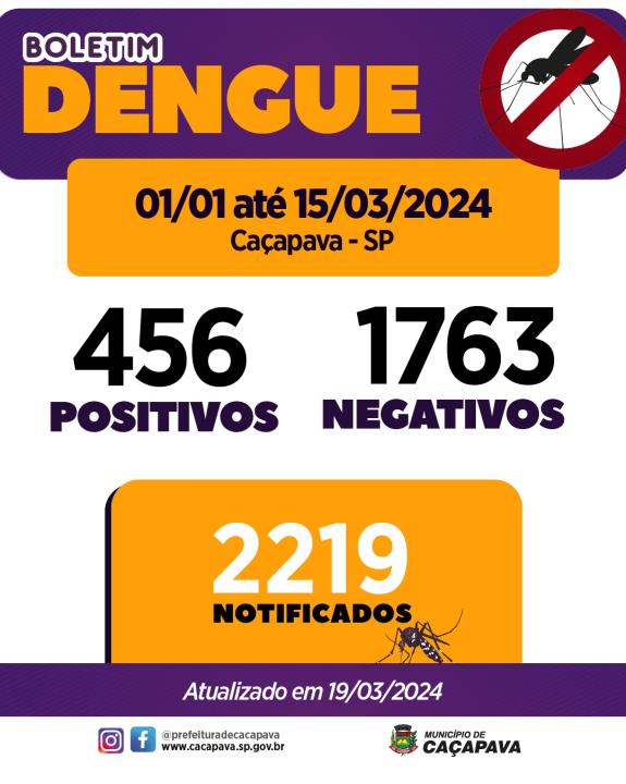 Boletim da Dengue - 19 de março de 2024