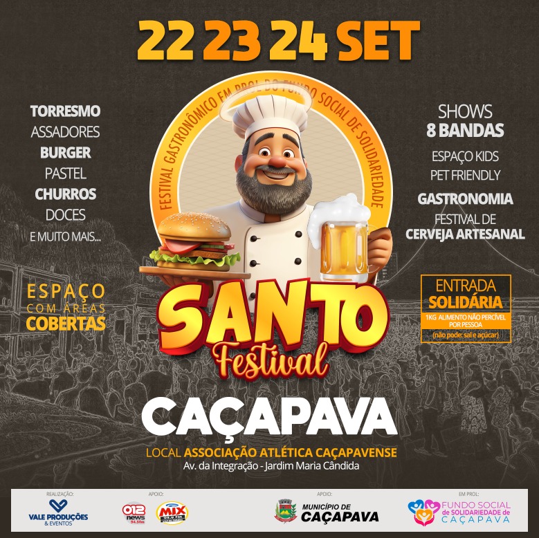 Festival Gastronômico é atração em Caçapava com entrada revertida para o Fundo Social