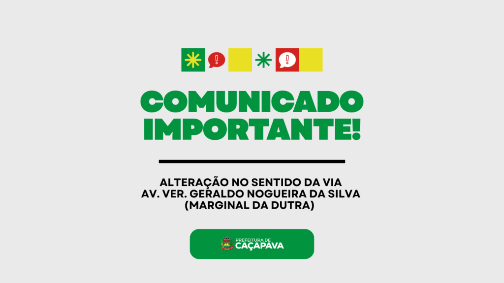 Prefeitura altera sentido da Av. Ver. Geraldo Nogueira da Silva