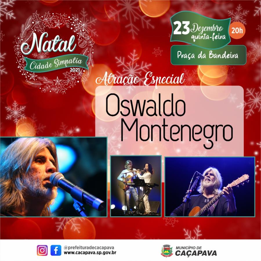 Oswaldo Montenegro faz show em Caçapava nesta quinta-feira (23) como parte da programação do Natal Cidade Simpatia