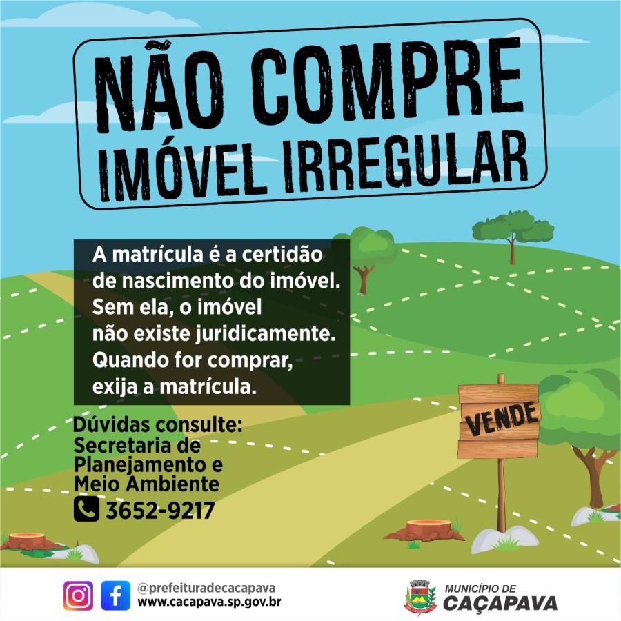 Caçapava lança campanha para evitar comercialização de imóveis irregulares