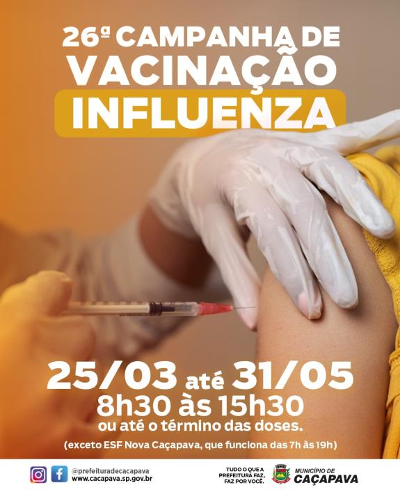 Começa na próxima semana Campanha de Vacinação contra a Influenza