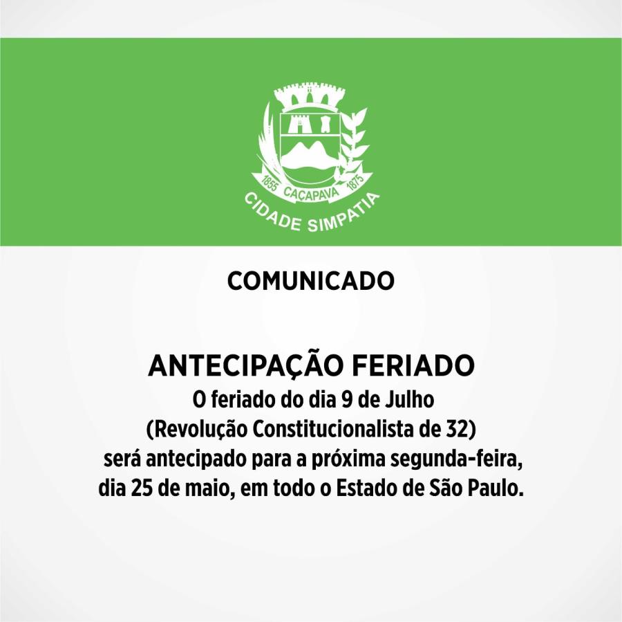 Feriado do dia 9 de julho é antecipado em todo o Estado de São Paulo