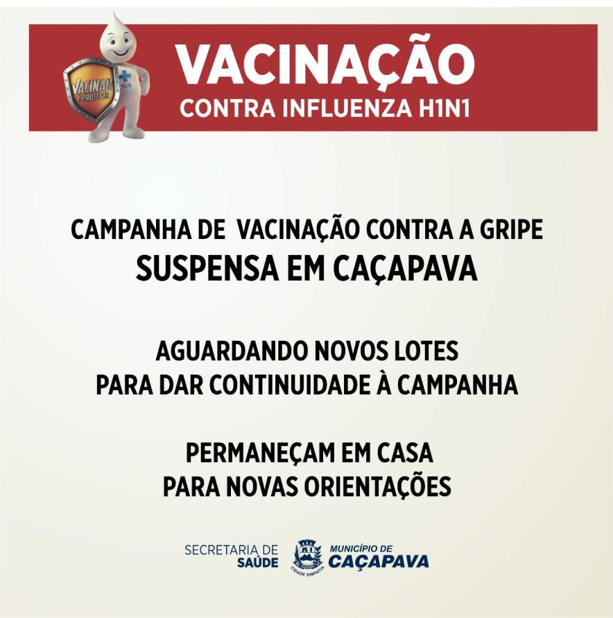 Campanha de vacinação contra gripe H1N1 é interrompida novamente em Caçapava pela falta de doses disponíveis