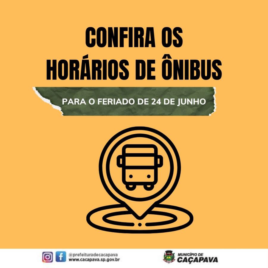 Prefeitura informa horários de ônibus para esta sexta-feira (24), feriado de São João Batista