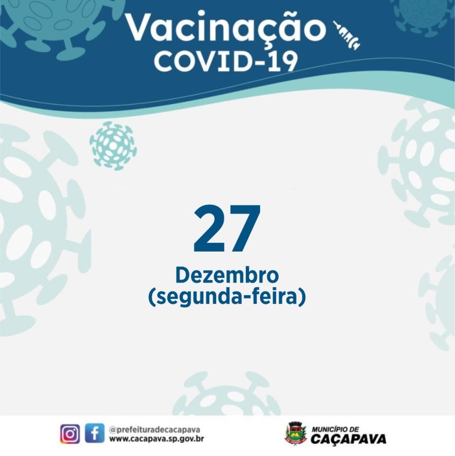 Caçapava divulga cronograma de vacinação contra a COVID-19 para o dia 27 de dezembro