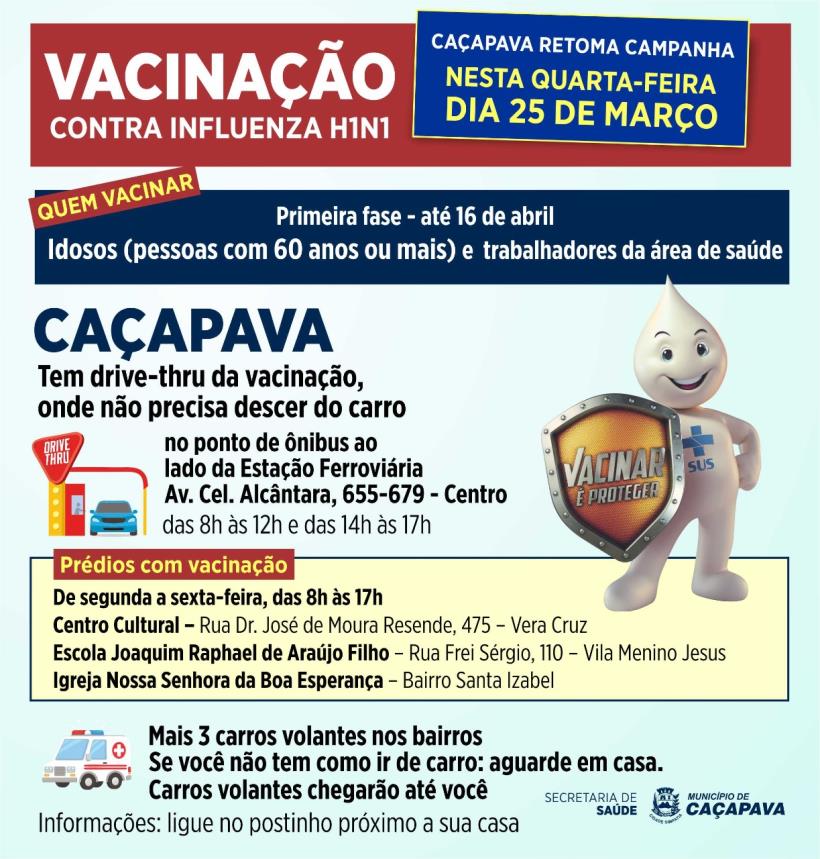 Caçapava retoma campanha contra a gripe H1N1