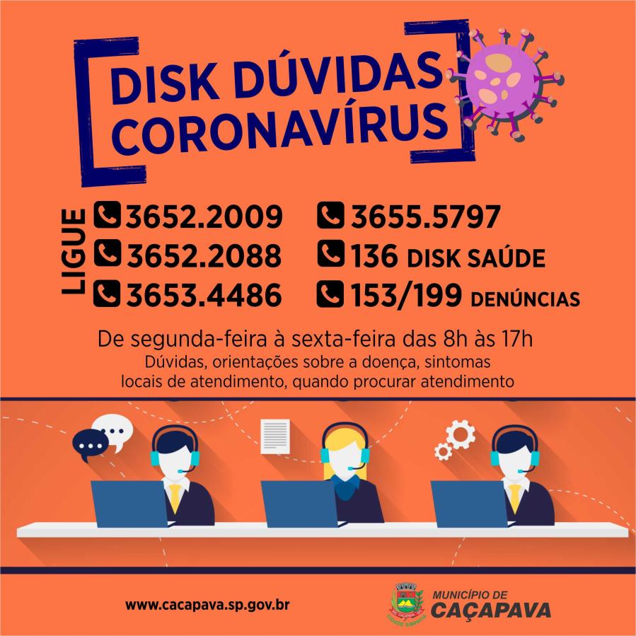 Secretaria de Saúde de Caçapava implanta central de atendimento para tirar dúvidas sobre coronavírus