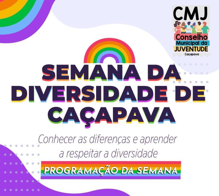 Conselho Municipal da Juventude promove primeira edição da Semana da Diversidade de Caçapava a partir desta segunda-feira (27)