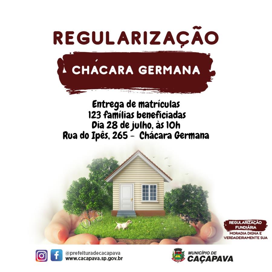 Prefeitura entrega matrículas da regularização fundiária aos moradores do núcleo urbano Chácara Germana à Rua João Benedito Moreira