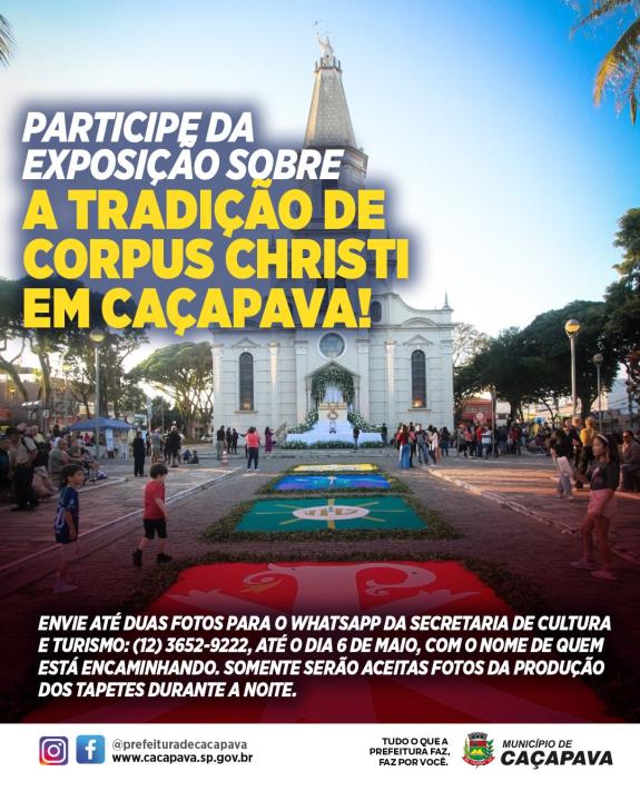 Secretaria de Cultura e Turismo prepara exposição sobre Corpus Christi; população pode participar enviando fotos