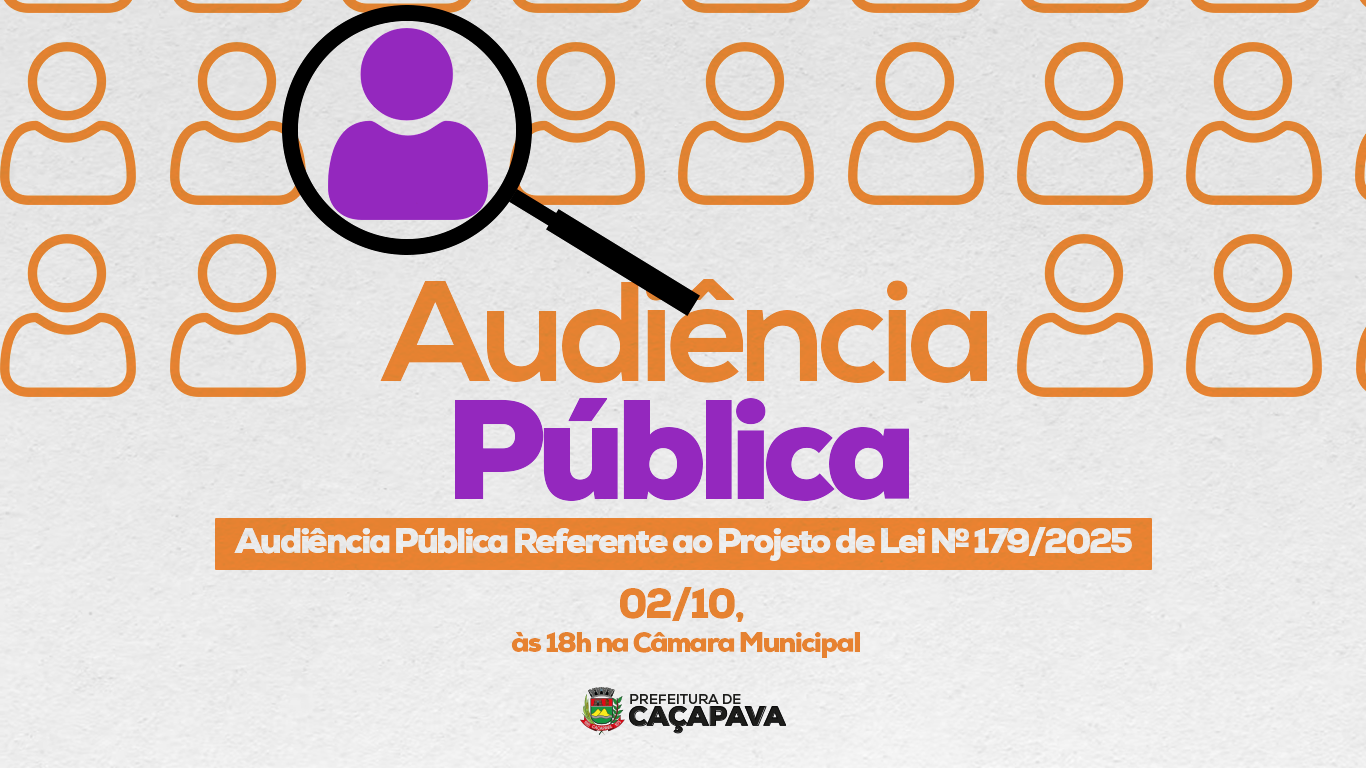 Audiência Pública sobre o Projeto de Lei Nº 179/2025 acontece no dia 2 de outubro
