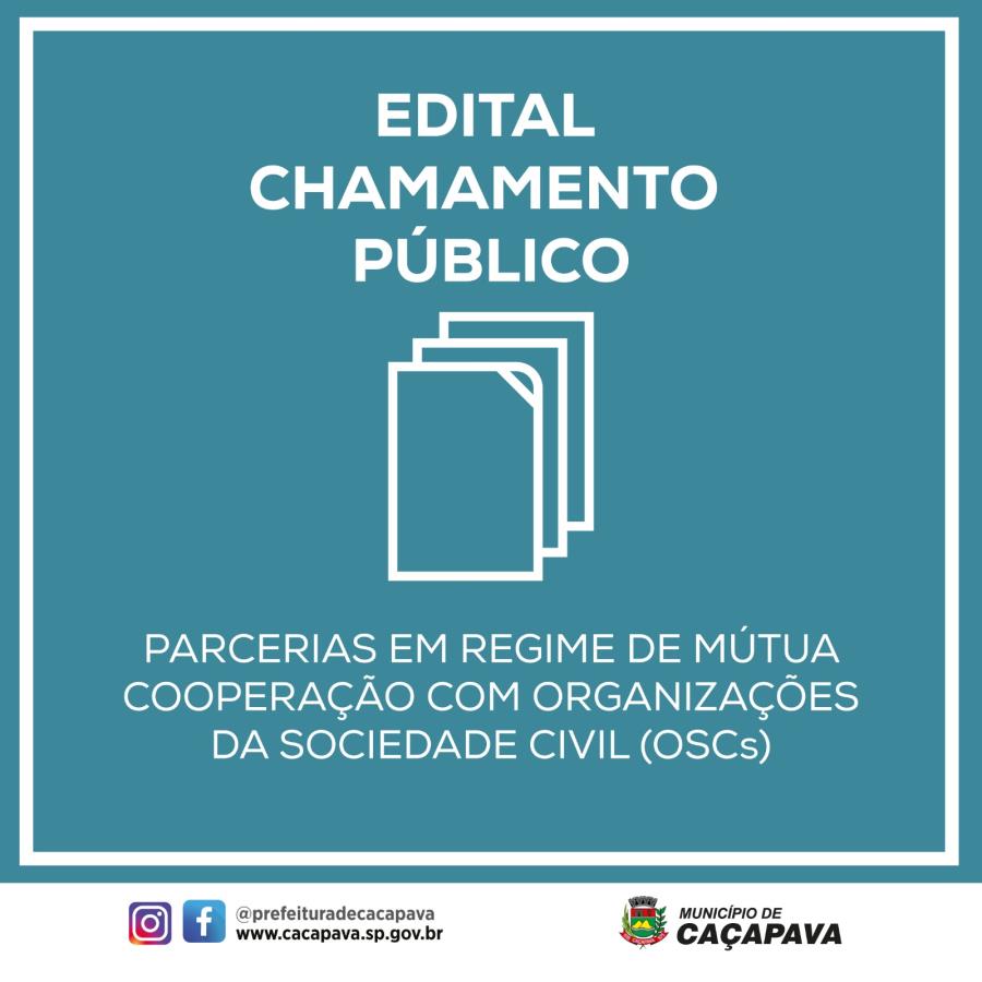 Prefeitura publica Edital de Chamamento Público 01/2023 para cooperação mútua com organizações da sociedade civil (OSCs)